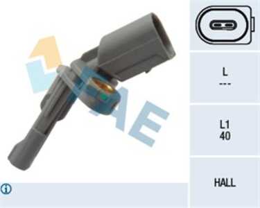 ABS-givare, Sensor, hjulvarvtal, Bakaxel höger, audi,seat,skoda,vw, 1K0 927 808 A, WHT 003 858 A, WHT 003 858 B