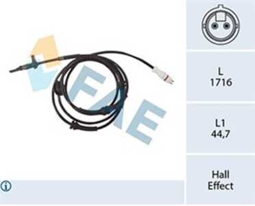 ABS-givare, Sensor, hjulvarvtal, Bakaxel höger, fiat punto, punto skåp/halvkombi, 46531417, 46752063