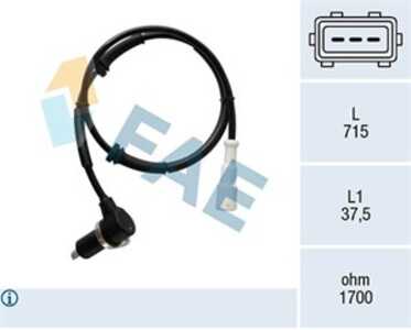 ABS-givare, Sensor, hjulvarvtal, Bakaxel höger, renault kangoo, kangoo express, 77 00 301 316