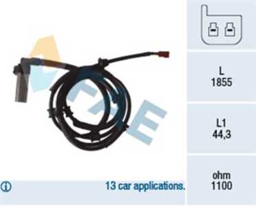 ABS-givare, Sensor, hjulvarvtal, Bakaxel höger, jeep grand cherokee i, 56027722, ALS-40