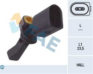 ABS-givare, Sensor, hjulvarvtal, Bakaxel vänster, audi,seat,skoda,vw, 6Q0 927 807 A, 6Q0 927 807 B, WHT 003 863