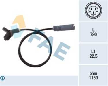 ABS-givare, Sensor, hjulvarvtal, Bakaxel, bmw 3 [e36], 3 cabriolet [e36], 3 coupé [e36], 3 touring [e36], 34 52 1 163 028, 34 5