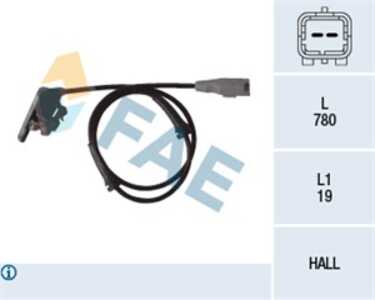 ABS-givare, Sensor, hjulvarvtal, Bakaxel, peugeot 307, 307 break, 307 cc, 307 sw, 4545.89, 96.353.848, 96.436.605, 96.436.880, 