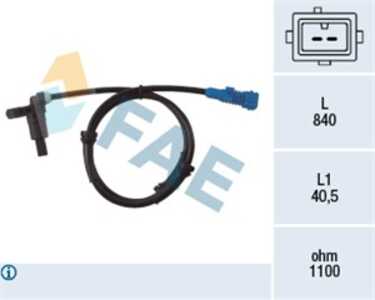 ABS-givare, Sensor, hjulvarvtal, Bakaxel, peugeot 206 cc, 206 halvkombi, 206 sedan, 206 sw, 206 van, 4545.77, 4545.79