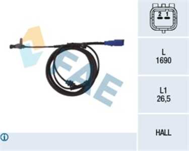 ABS-givare, Sensor, hjulvarvtal, Bakaxel, citroën c5 i, c5 ii, c5 break i, c5 break ii, 4545 A5, 4545.A5