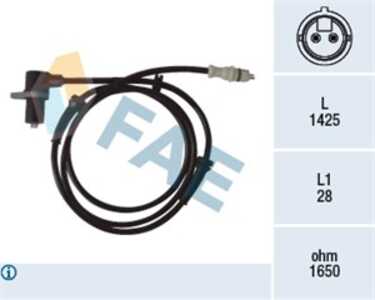 ABS-givare, Sensor, hjulvarvtal, Fram, höger eller vänster, citroën,fiat,peugeot, 4545 90, 4545.90, 46776188, 59232005