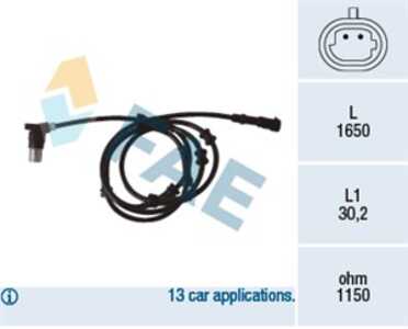 ABS-givare, Sensor, hjulvarvtal, Fram, höger eller vänster, jeep grand cherokee i, 56005216, 56005216AB, ALS-49