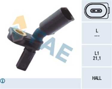 ABS-givare, Sensor, hjulvarvtal, framaxel höger, audi,seat,skoda,vw, 6Q0 927 804 A, 6Q0 927 804 B, WHT 003 860