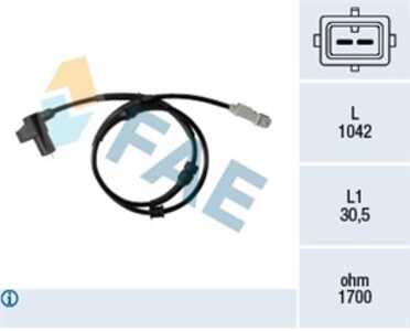 ABS-givare, Sensor, hjulvarvtal, Framaxel, citroën xsara, xsara break, xsara coupé, xsara picasso, 4545 66, 4545 78, 4545.66, 4