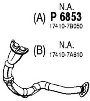 Avgasrör, Fram, toyota rav 4 i, 17410-7A340, 17410-7B050