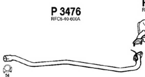 Avgasrör, Mitt, mazda 6 hatchback, 6 sedan, 6 station wagon, L801-40-600, RFC5-40-600A