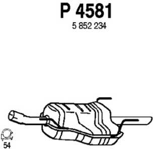 Bakre ljuddämpare, Bak, opel zafira a minibus,  minivan, vauxhall zafira a, 13173342, 13173343, 13173353, 13179446, 5852234, 58