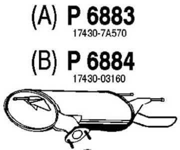 Bakre ljuddämpare, Bak, toyota camry, camry kombi, 17430-7A570