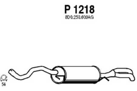 Bakre ljuddämpare, Bak, audi a4 b5, a4 b5 avant, 8D0253609AG, 8D0253609BM, 8D0253609T