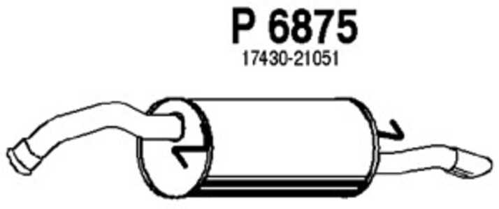 Bakre ljuddämpare, Bak, toyota yaris verso, 17430-21050, 17430-21051, 17430-21420