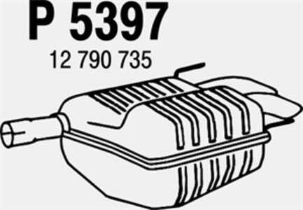 Bakre ljuddämpare, Bak, saab 9-3, 9-3 cabriolet, 9-3 kombi, 12765683, 12790735, 12790737