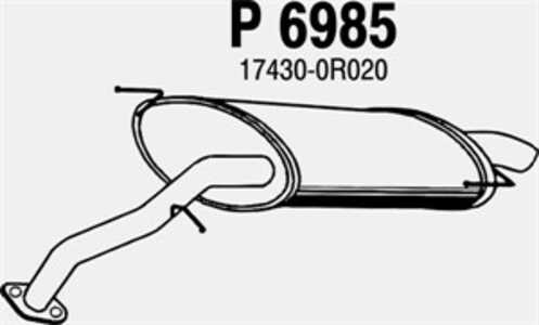 Bakre ljuddämpare, Bak, toyota corolla verso, 17430-0R020