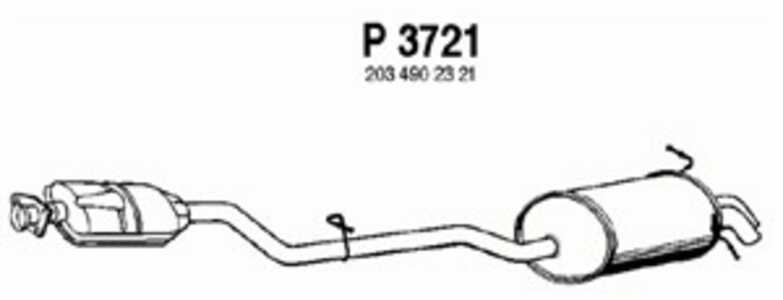 Bakre ljuddämpare, Bak, mercedes-benz c-klass [w203], c-klass t-model [s202, s203], 2034902321