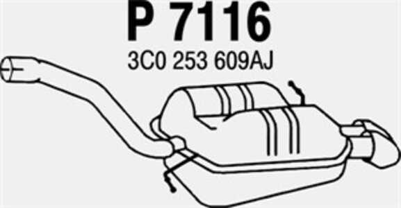 Bakre ljuddämpare, Bak, vw passat b6, passat b6 variant, passat cc b6, 3C0253609AJ, 3C0253609P