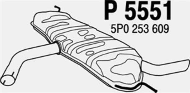 Bakre ljuddämpare, Bak, seat altea, altea xl, leon, 5P0253609, 5P0253609F, 5P0253609P