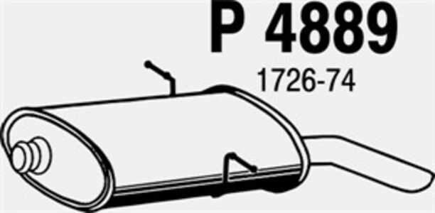 Bakre ljuddämpare, Bak, peugeot 405 ii, 405 break ii, 1726-74, 1726-76