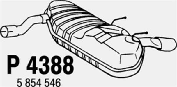 Bakre ljuddämpare, Bak, opel signum halvkombi, vectra c kombi, vauxhall signum, vectra mk ii, 5852274, 5854546