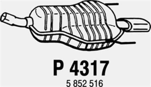 Bakre ljuddämpare, Bak, opel astra h, astra h gtc, vauxhall astra mk v, 5852516, 5852517