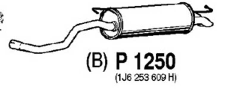 Bakre ljuddämpare, Bak, audi a3, seat leon, vw golf iv, new beetle, (1J6253609H)