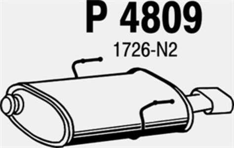 Bakre ljuddämpare, Bak, peugeot 406, 406 coupé, 1726-EF, 1726-N2, 1726-NX, 1726-P6, 1726-SC, 9802394880