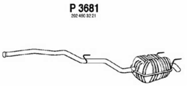 Bakre ljuddämpare, Bak, mercedes-benz c-klass [w202], c-klass t-model [s202], 2024903221