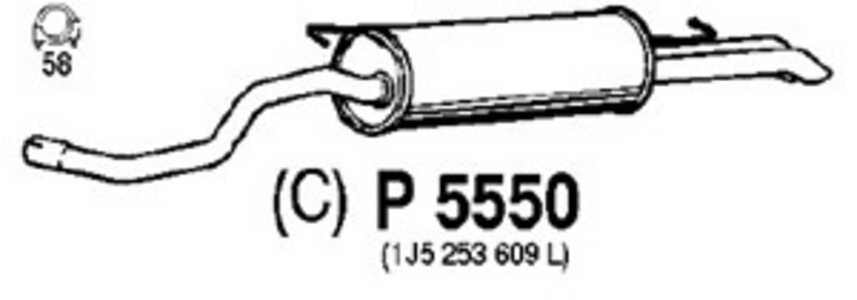 Bakre ljuddämpare, Bak, seat toledo ii, skoda octavia i, octavia combi i, vw bora i, bora variant, golf variant iv, (1J5253609B