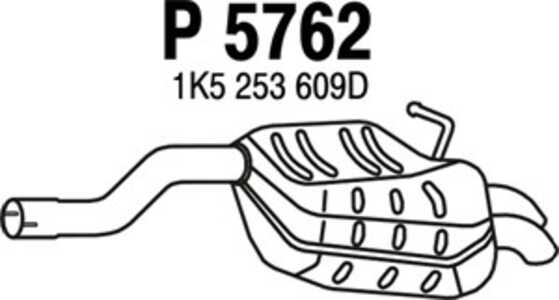 Bakre ljuddämpare, Bak, skoda octavia ii, octavia combi ii, 1K5253609B, 1K5253609D, 1Z0253609P