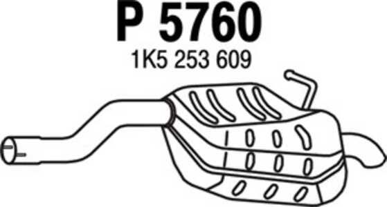 Bakre ljuddämpare, Bak, skoda octavia ii, octavia combi ii, 1K5253609, 1K5253609A