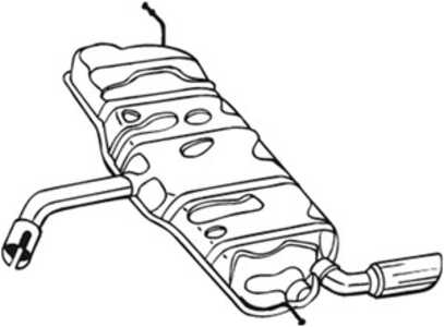 Bakre ljuddämpare, audi a3, 1K6253609G, 1K6253609S