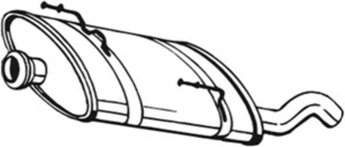 Bakre ljuddämpare, peugeot 206 halvkombi, 206+, 1726EG, 1726KS, 1726VK, 1726VV