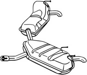 Bakre ljuddämpare, opel signum halvkombi, vectra c kombi, 13157931, 24422177, 24462363, 24463657, 5852241, 5852244, 5852245, 58