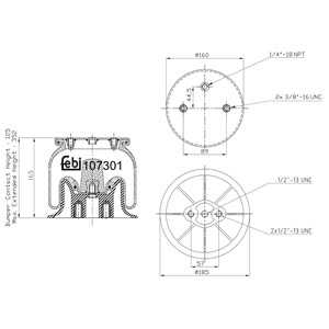 Bälgar, luftfjädring, Bakaxel, iveco, 0 4253 5665 S1, 0 4253 5665, 04253 5665, 4253 5665 S1, 4253 5665, 5 0403 5755 S1, 5 0403 