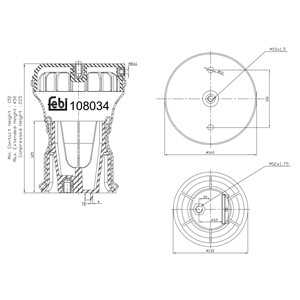 Bälgar, luftfjädring, Bakaxel, iveco, 009849 2581, 042561101, 5 0031 2049