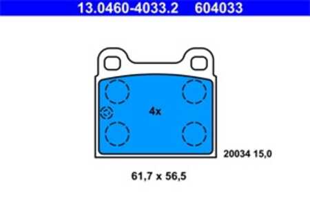 Bromsbeläggsats, Bak, Fram, audi,bmw,opel,porsche,talbot,vw, 168063 00, 168440 00, 311 698 151 C, 311 698 151 E, 34 11 1 116 61