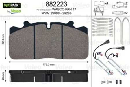 Bromsbeläggsats, Bakaxel, Framaxel, passar många modeller, 12182184, 1436901, 5010848607, 7421493598, 81508205023, 81508206020