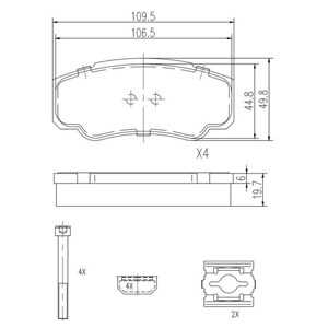 Bromsbeläggsats, Bakaxel, Framaxel, citroën,fiat,peugeot, 4252 46, 4252 47, 4252.46, 4252.47, 4254 68, 4254.68, 71752985, 77362