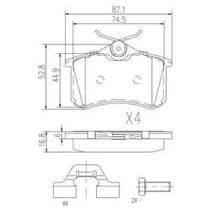 Bromsbeläggsats, Bakaxel, Framaxel, audi,citroën,ds,ford,peugeot,renault,seat,skoda,vw, 0209.61, 1 027 640, 10030811, 1115107, 