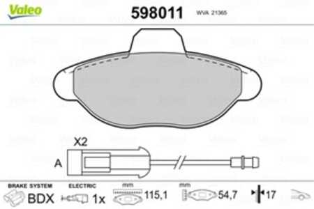 Bromsbeläggsats, Bakaxel, Framaxel, alfa romeo,fiat, 5892736, 71737178