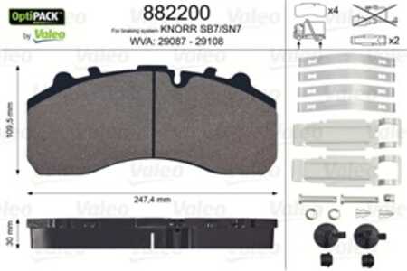 Bromsbeläggsats, Bakaxel, Framaxel, mercedes-benz c-klass [w202], c-klass t-model [s202], 0004210510, 0004214310, 0024204920, 0