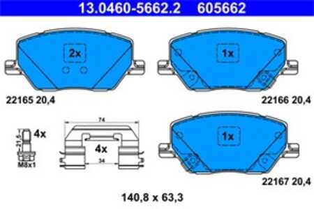 Bromsbeläggsats, Bakaxel, Framaxel, fiat 500x, jeep compass, renegade suv, 52094174, 6001073457, 77367214, 77368211, 77368577, 