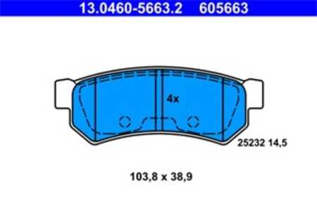 Bromsbeläggsats, Bakaxel, Framaxel, chevrolet lacetti, lacetti kombi, lacetti sedan, nubira kombi, nubira sedan, daewoo gentra 