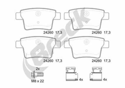 Bromsbeläggsats, Bakaxel, Framaxel, ford,ford usa,jaguar, 1356392, 1521329, 1522073, 4S712M008AA, 4S712M008AB, 5F9Z2200B, 7F9Z2