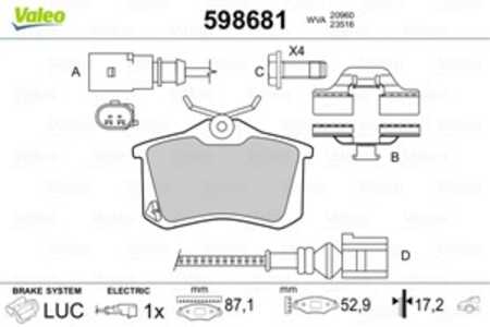 Bromsbeläggsats, Bakaxel, Framaxel, audi,ford,seat,vw, 1133447, 1133448, 1207518, 1207519, 1343513, 1345337, 7M3698451, 7M36984