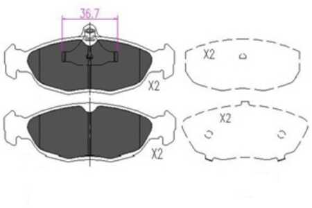 Bromsbeläggsats, Bakaxel, Framaxel, daewoo,daimler,jaguar,opel,vauxhall, 11046148, 11046948322, 11046948372, 1605810, 1605881, 