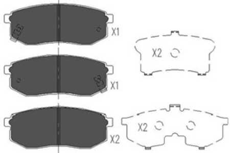 Bromsbeläggsats, Bakaxel, Framaxel, hyundai galloper ii, santamo, kia joice, 53302M2A01, 583023BA03, 58302M2A00, 58302M2A01, 58